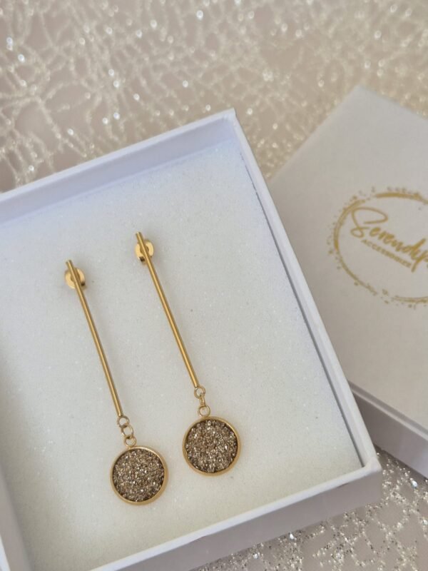Viseće zlatne – Bronze Stardust – elegantna minđuša iz kolekcije Serendipity