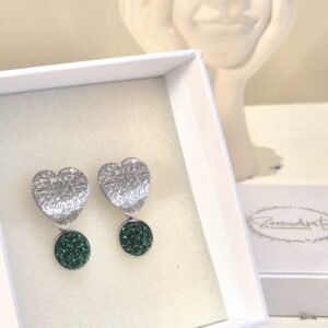 Srca srebrna – Forest Crystal – elegantna minđuša iz kolekcije Serendipity