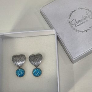 Srca srebrna – Blue Stardust – elegantna minđuša iz kolekcije Serendipity