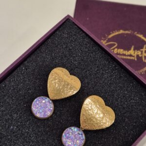 Srca zlatna – Soft Lilac – elegantna minđuša iz kolekcije Serendipity