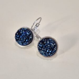 Francuske srebrne kopče – Deep Blue – elegantna minđuša iz kolekcije Serendipity