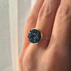 Prsten srebrni manji – Deep Blue Stardust – elegantna prsten iz kolekcije Serendipity